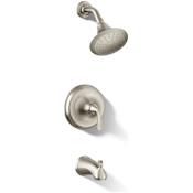 Kohler Forte Tub and Shower Trim Package with 1.75 GPM Single Function Shower Head and Pressure-Balancing Diaphragm Technology Vibrant Brushed Nickel