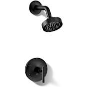 Kohler Purist Shower Only Trim Package with 2.5 GPM Single Function Shower Head with MasterClean and Rite-Temp Technologies Matte Black