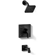 Kohler Venza Tub and Shower Trim Package with 1.75 GPM Single Function Shower Head Matte Black