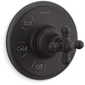 Kohler Artifacts Pressure Balanced Valve Trim Only with Single Cross Handle - Less Rough In Matte Black
