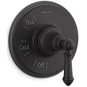 Kohler Artifacts Rite-Temp Pressure Balanced Valve Trim Only with Single Lever Handle - Less Rough In Matte Black