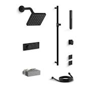 Kohler Parallel Custom Shower System Featuring Two Port Anthem Mechanical Valve with Trim, Shower Head, and Handshower Matte Black