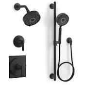 Kohler Castia Pressure Balanced Shower System with Shower Head and Handshower - Valves Included Matte Black