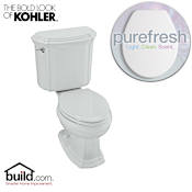 Kohler Portrait 1.6 GPF Elongated Two Piece Toilet with Purefresh Technology (Seat and Tank Included) White