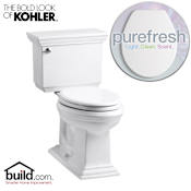 Kohler Memoirs Stately 1.28 GPF Elongated Two Piece Comfort Height Toilet with Purefresh Technology (Seat and Tank Included) White