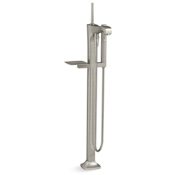 Kohler Margaux Floor Mounted Tub Filler with Metal Lever Handle- Includes Hand Shower Vibrant Brushed Nickel
