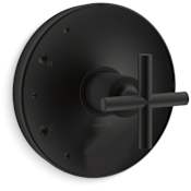 Kohler Purist Pressure Balanced Valve Trim Only with Single Cross Handle - Less Rough In Matte Black