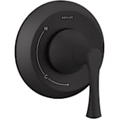 Kohler Buckley Pressure Balanced Valve Trim Only with Single Lever Handle - Less Rough In Matte Black