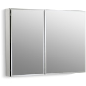 Kohler 35" x 26" Double Door Reversible Hinge Frameless Mirrored Medicine Cabinet Silver Aluminum