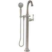 Kohler Kelston Floor Mounted Tub Filler with 1.75 GPM Hand Shower and MasterClean Technology - Less Mounting Block Brushed Nickel