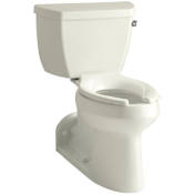 Kohler Elongated Bowl, Rear Outlet, Pressure Lite, Comfort Height Toilet with Right-Hand Trip Lever from the Barrington Series with 4 Inch rough-in Biscuit