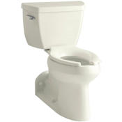 Kohler Elongated Bowl, Rear Outlet, Pressure Lite, Comfort Height Toilet with Right-Hand Trip Lever & Lock from the Barrington Series with 4 Inch rough-in Biscuit