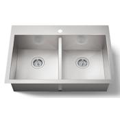 Kohler Vault 33" Double Basin Drop-in / Under-Mount Stainless Steel Kitchen Sink with SilentShield® Stainless