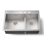 Kohler Vault 33" Double Basin Top-Mount/Under-Mount 18-Gauge Stainless Steel Kitchen Sink with Smart Divide Stainless Steel