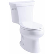 Kohler Wellworth 1.28 GPF Two-Piece Elongated Toilet with 12" Rough In, Right Hand Trip Lever and Insuliner White