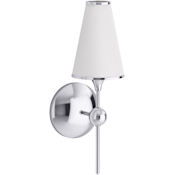 Kohler Lighting Parohn 17" Tall Fabric Shade Wall Sconce Polished Chrome