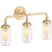 Kohler Lighting Artifacts 3 Light 23" Wide Bathroom Vanity Light Brushed Moderne Brass