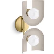 Kohler Lighting Jabot 2 Light 8" Tall Wall Sconce Biscuit Satin Brushed Moderne Brass