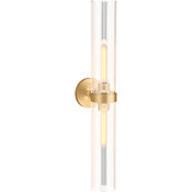 Kohler Lighting Purist 2 Light 29" Tall Sconce Brushed Moderne Brass