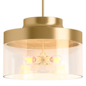 Kohler Lighting Purist 4 Light 18" Wide Pendant Brushed Moderne Brass