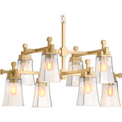 Kohler Lighting Riff 8 Light 33" Wide Chandelier Brushed Moderne Brass