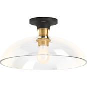 Kohler Lighting Tone 15" Wide Flush Mount Ceiling Fixture Black / Brass