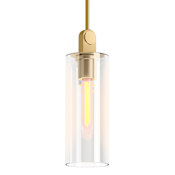 Kohler Lighting Crue 5" Wide Mini Pendant with Clear Glass Shade Brushed Moderne Brass
