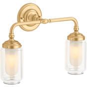 Kohler Lighting Artifacts 2 Light 19" Wide Bathroom Vanity Light Brushed Moderne Brass