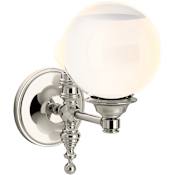 Kohler Lighting Damask 11" Tall 1 Light Water Globe Wall Sconce Polished Nickel