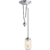 Kohler Lighting Artifacts Single Light 8" Tall Adjustable Pulley Pendant Polished Chrome
