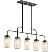 Kohler Lighting Artifacts 36" Wide 5 Light Linear Chandelier Oil Rubbed Bronze