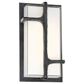 Kovacs Sirato 11" Tall ADA Outdoor LED Wall Sconce with White Mitered Glass Spanish Iron
