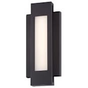 Kovacs Insert 12" Tall ADA Outdoor LED Wall Sconce with White Glass Panel Pebble Bronze
