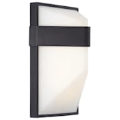 Kovacs Wedge 9" Tall ADA Outdoor LED Wall Sconce with Etched Glass Black