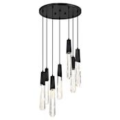 Kovacs Drifting Droplets 7 Light 20" Wide LED Crystal Multi Light Pendant with Rock Crystallite Coal