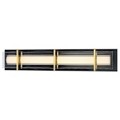 Kovacs Midnight Gold 27" Wide LED Bath Bar with Etched White and Clear Ribbed Glass Shades Sand Coal / Honey Gold