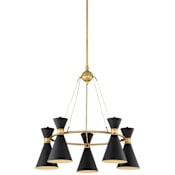 Kovacs Conic 5 Light 26" Wide Ring Chandelier with Steel Shades Honey Gold