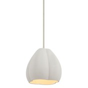 Kovacs Sima 1 Light 12" Wide Pendant with Natural Cement Tulip Bell Shade Burnished Nickel