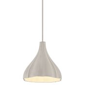 Kovacs Sima 1 Light 14" Wide Pendant with Natural Cement Bell Shade Burnished Nickel