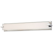 Kovacs Cubism 30" Wide Integrated LED ADA Bath Bar with Mitered White Glass Shade Chrome