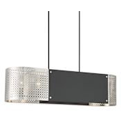 Kovacs Noho 6 Light 44" Wide Linear Chandelier Brushed Nickel / Sand Coal