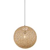 Kovacs Entwined 1 Light 24" Wide Pendant with Rattan Shade Coal