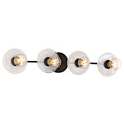 Kovacs Vapors 4 Light 32" Wide Vanity Light with Marble Swirl Glass Reflectors Coal