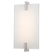 Kovacs Hooked 6" Wide Integrated LED ADA Bathroom Sconce with Frosted Glass Diffuser Polished Nickel