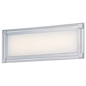 Kovacs Framed 16" Wide Integrated LED ADA Bath Bar with Frosted Glass Diffuser Chrome