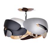 Kovacs Metalo Misto 4 Light 20" Wide Semi-Flush Drum Ceiling Fixture Brass / Cola Grey / Matte Black