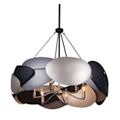 Kovacs Metalo Misto 6 Light 28" Wide LED Taper Candle Pendant Brass / Cola Grey / Matte Black