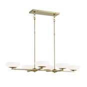 Kovacs Scale 6 Light 40" Wide LED Linear Chandelier Soft Brass
