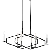 Kovacs Traveler 6 Light 39" Wide Chandelier Sand Coal / Brushed Nickel
