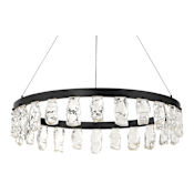 Kovacs Artic Glacier 33" Wide LED Crystal Ring Chandelier Coal